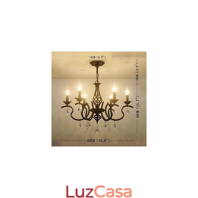 Lustre de cristal estilo europeu, luzes de jantar, velas criativas simples, lâmpadas e lanternas, novidade, iluminação