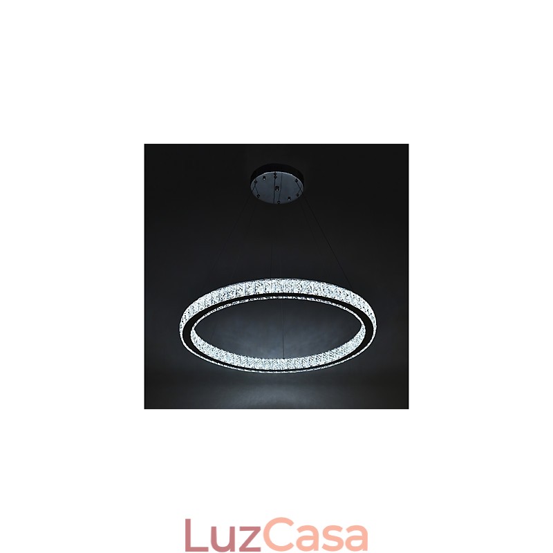 Luminária pendente de teto com anel regulável, lustre moderno, iluminação interna, lâmpada com controle remoto