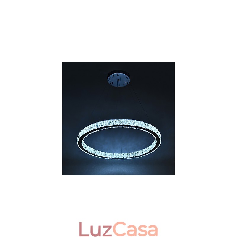 Luminária pendente de teto com anel regulável, lustre moderno, iluminação interna, lâmpada com controle remoto