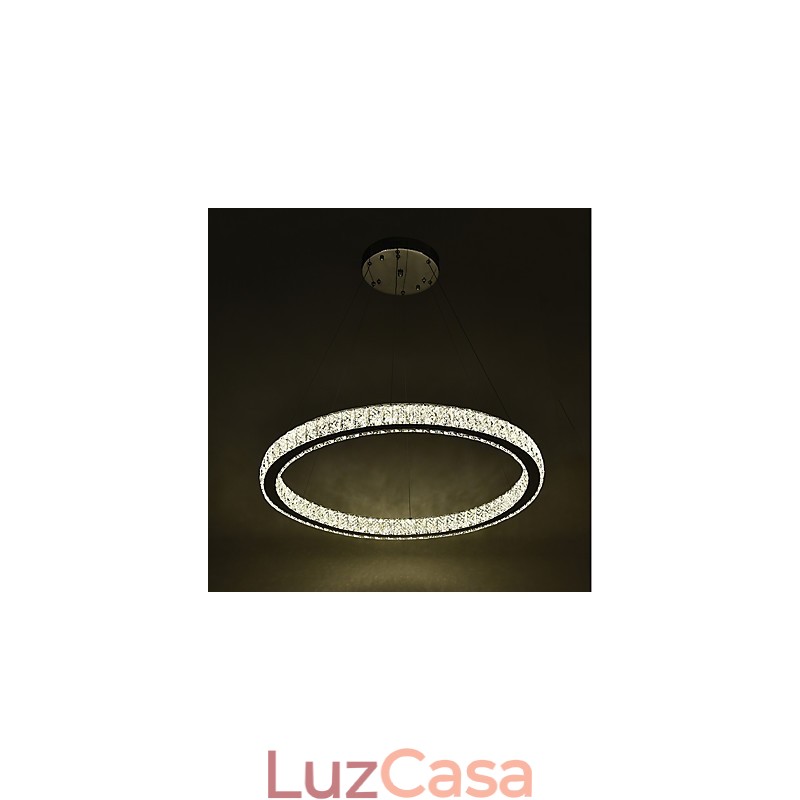 Luminária pendente de teto com anel regulável, lustre moderno, iluminação interna, lâmpada com controle remoto