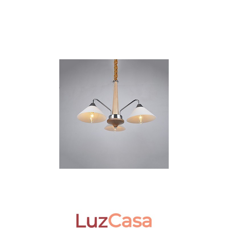 Lustre moderno contemporâneo galvanizado para lustre de bambu e madeira
