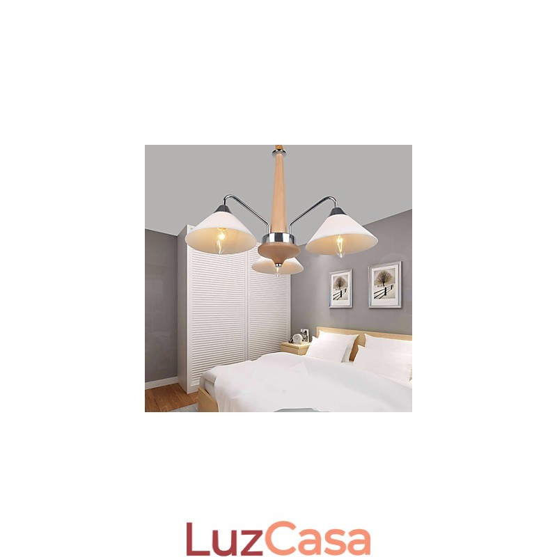 Lustre moderno contemporâneo galvanizado para lustre de bambu e madeira