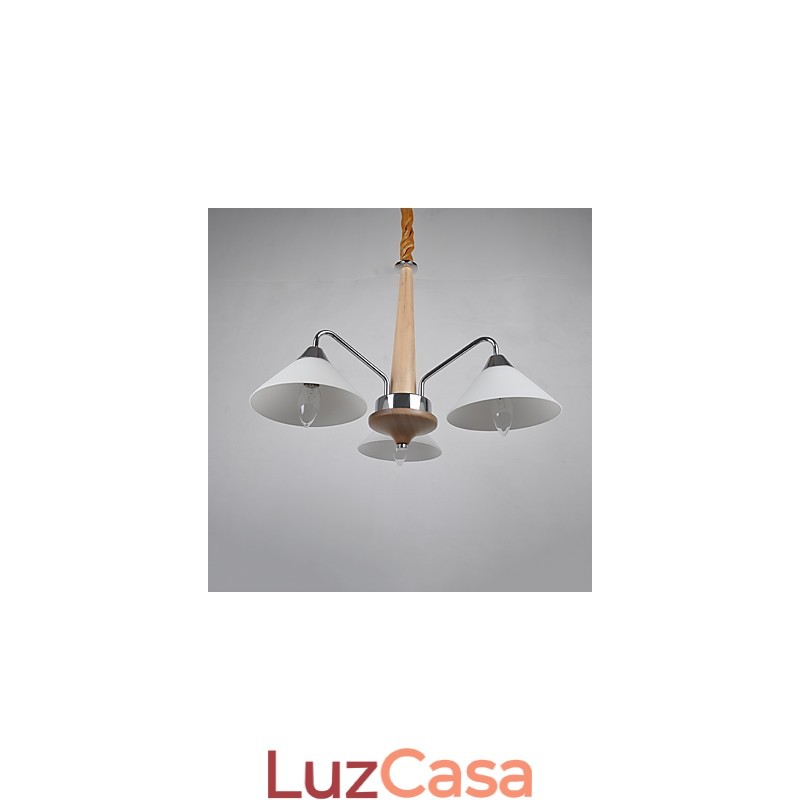 Lustre moderno contemporâneo galvanizado para lustre de bambu e madeira