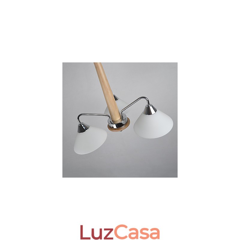 Lustre moderno contemporâneo galvanizado para lustre de bambu e madeira