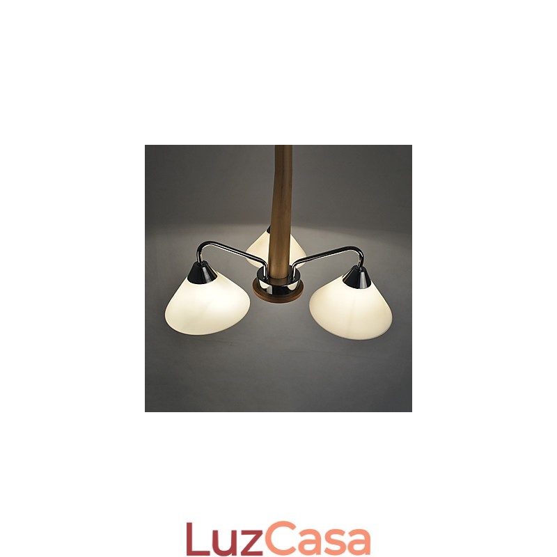 Lustre moderno contemporâneo galvanizado para lustre de bambu e madeira