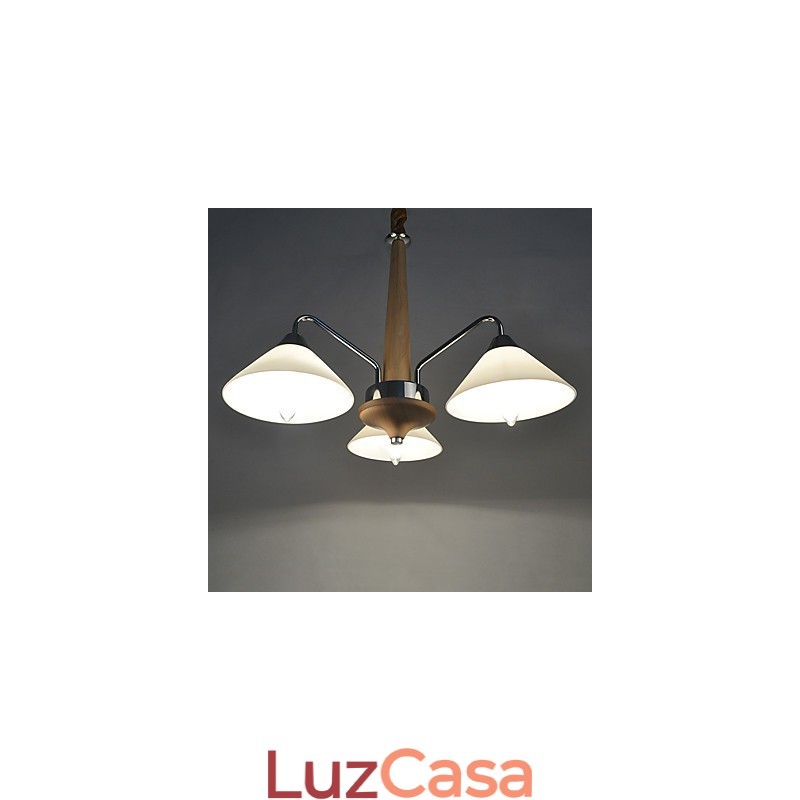 Lustre moderno contemporâneo galvanizado para lustre de bambu e madeira