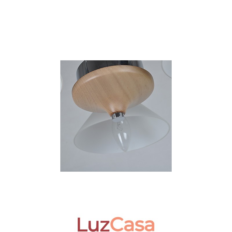 Lustre moderno contemporâneo galvanizado para lustre de bambu e madeira