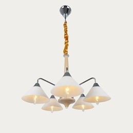 Lustre moderno contemporâneo de 5 luzes para