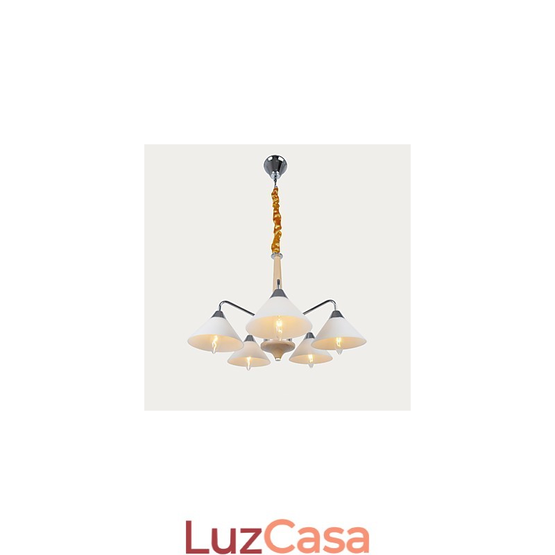 Lustre moderno contemporâneo de 5 luzes para