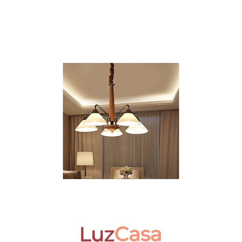 Lustre moderno contemporâneo de 5 luzes para