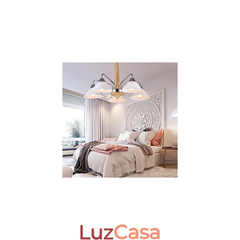Lustre moderno contemporâneo de 5 luzes para
