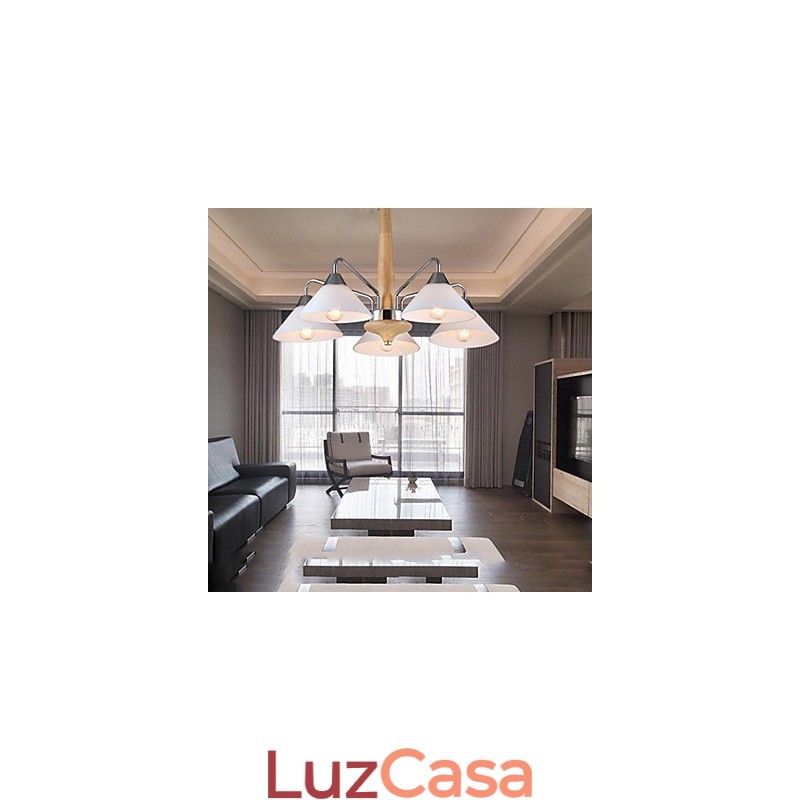 Lustre moderno contemporâneo de 5 luzes para