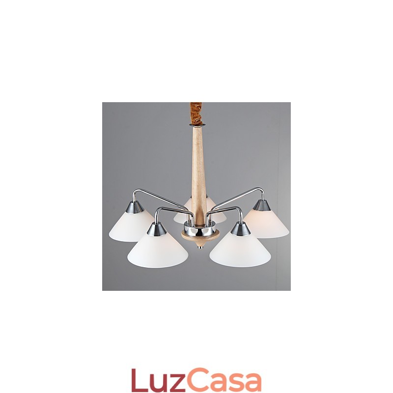 Lustre moderno contemporâneo de 5 luzes para