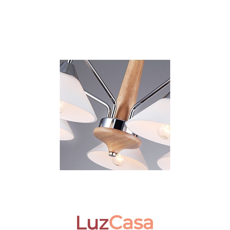 Lustre moderno contemporâneo de 5 luzes para