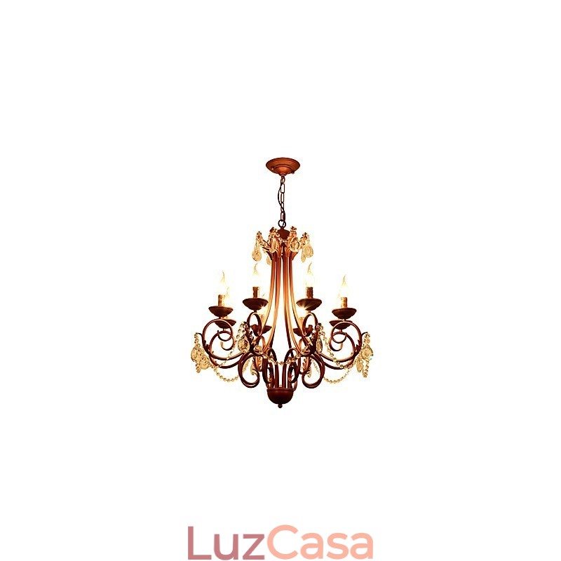 8 Luzes Lustre Moderno Contemporâneo Tradicional Lodge Vintage Retro Country Pintura Recurso para Cristal Metal