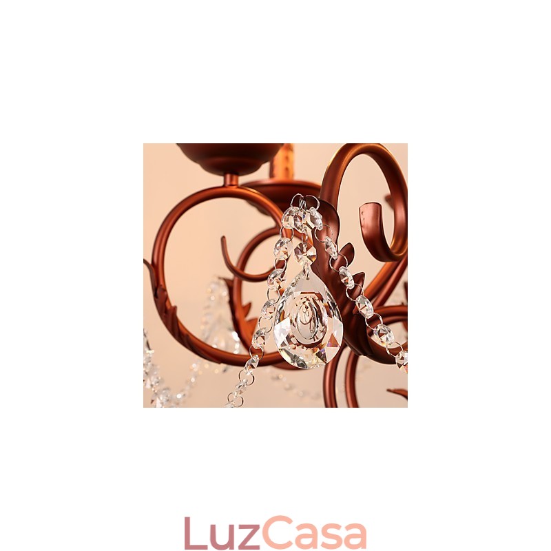 8 Luzes Lustre Moderno Contemporâneo Tradicional Lodge Vintage Retro Country Pintura Recurso para Cristal Metal