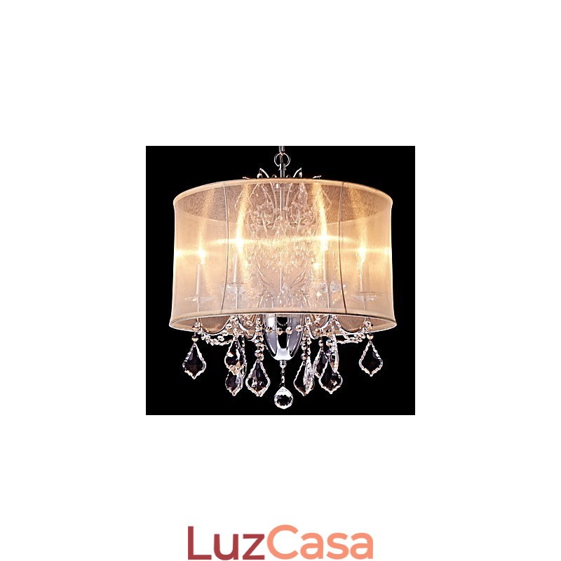 Lustre de metal moderno contemporâneo tradicional clássico country cromado com recurso para designers de estilo mini cristal