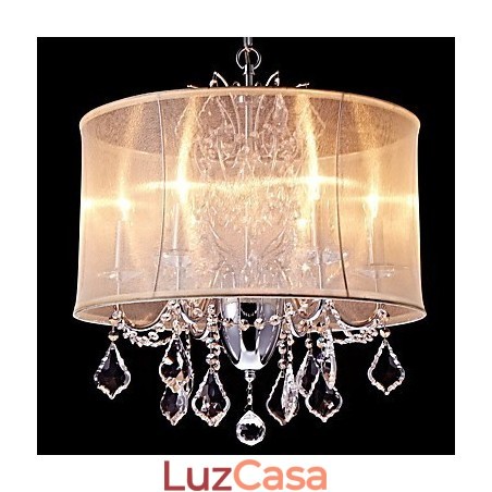 Lustre de metal moderno contemporâneo tradicional clássico country cromado com recurso para designers de estilo mini cristal Lustre de metal moderno contemporâneo tradicional clássico country cromado com recurso para designers de estilo mini cristal