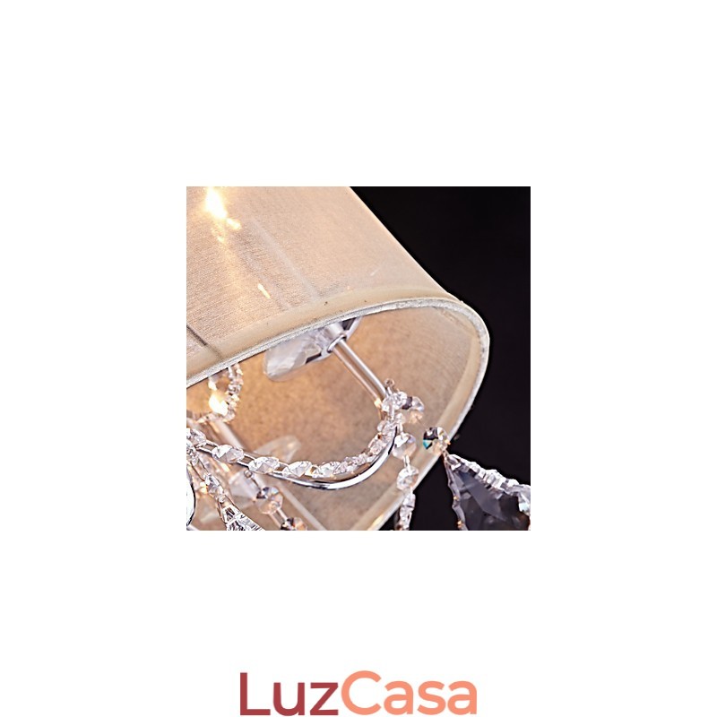 Lustre de metal moderno contemporâneo tradicional clássico country cromado com recurso para designers de estilo mini cristal