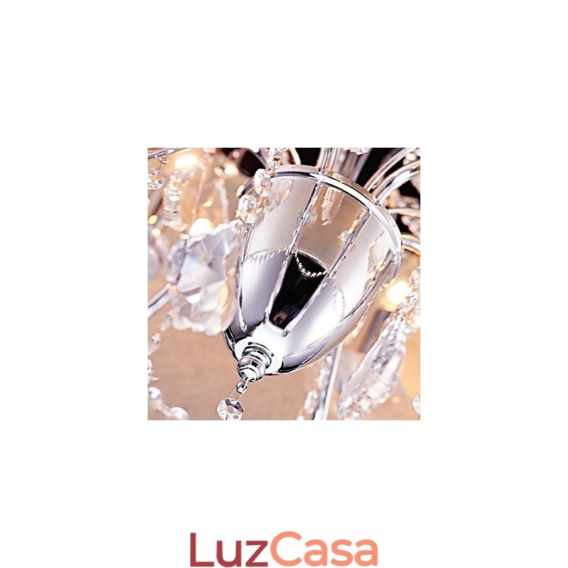 Lustre de metal moderno contemporâneo tradicional clássico country cromado com recurso para designers de estilo mini cristal