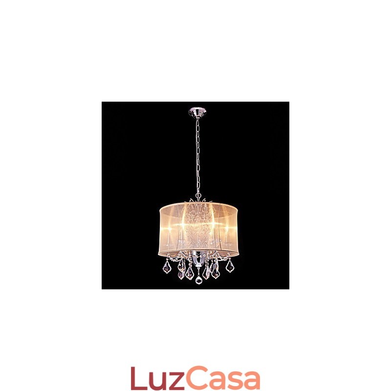 Lustre de metal moderno contemporâneo tradicional clássico country cromado com recurso para designers de estilo mini cristal