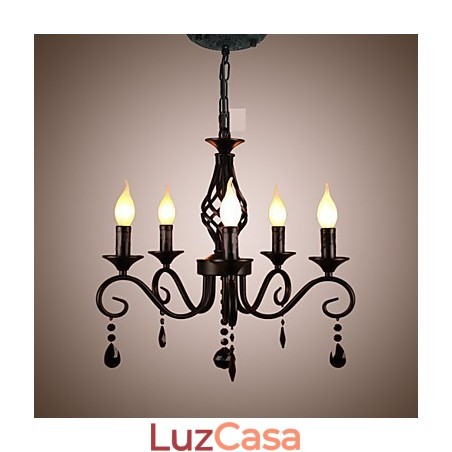 Lustre de cristal tradicional iluminação interior 5 velas simples lustre Lustre de cristal tradicional iluminação interior 5 velas simples lustre