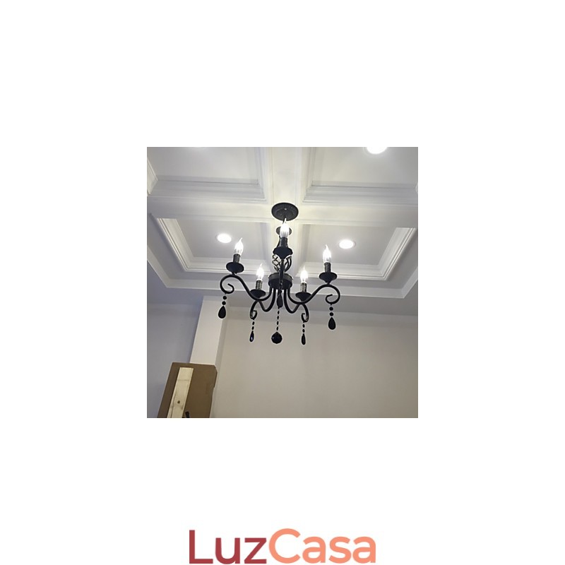 Lustre de cristal tradicional iluminação interior 5 velas simples lustre