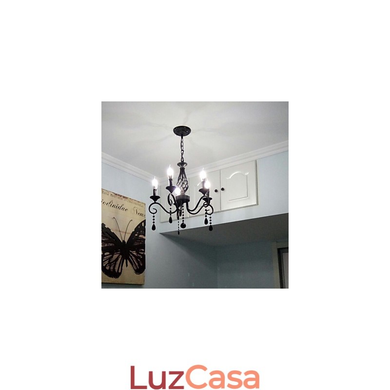 Lustre de cristal tradicional iluminação interior 5 velas simples lustre