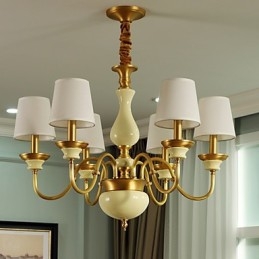 Lustre todo em cobre Lustre decorativo em jade D
