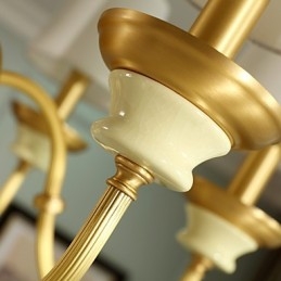 Lustre todo em cobre Lustre decorativo em jade D