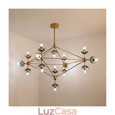 Quinze postes de luz estilo europeu moderno Modo luminária pendente de vidro e metal para decoração de foyer luminária industrial Quinze postes de luz estilo europeu moderno Modo luminária pendente de vidro e metal para decoração de foyer luminária industrial