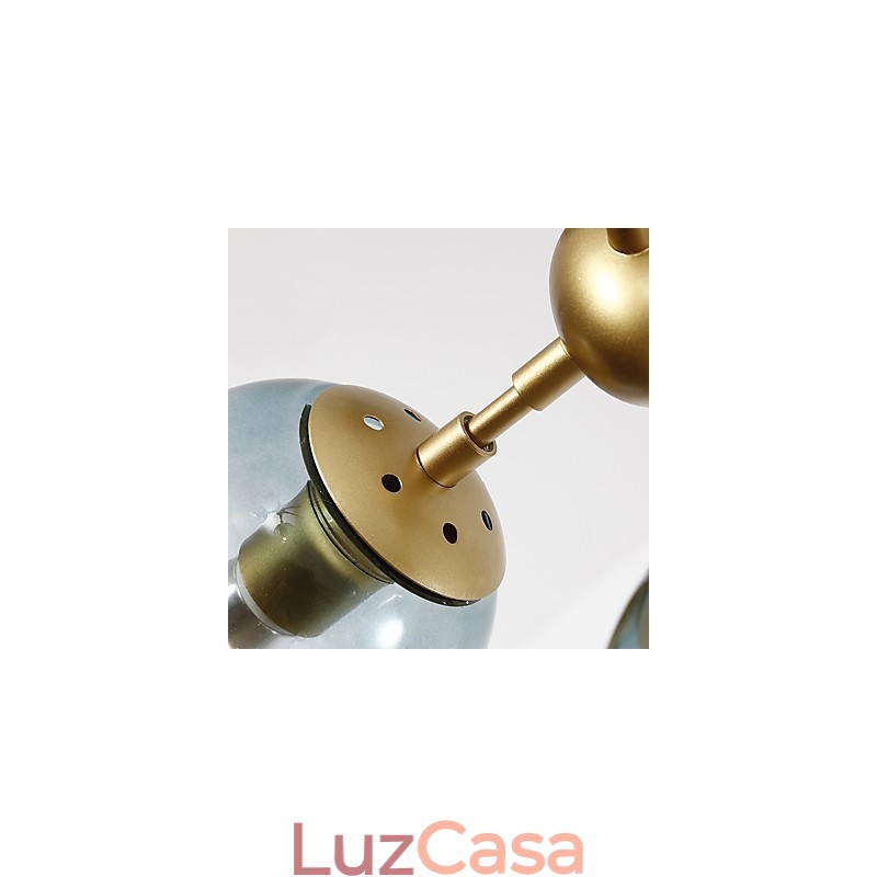 Quinze postes de luz estilo europeu moderno Modo luminária pendente de vidro e metal para decoração de foyer luminária industrial