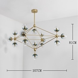 Quinze postes de luz estilo europeu moderno Modo luminária pendente de vidro e metal para decoração de foyer luminária industrial