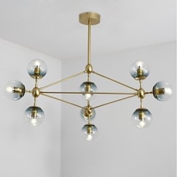 Ten Light Post Moderno Estilo Europeu Modo Metal Vidro Luminária Pendente Foyer Decore Lustre Industrial Lâmpada