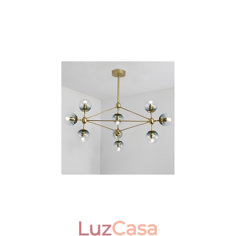 Ten Light Post Moderno Estilo Europeu Modo Metal Vidro Luminária Pendente Foyer Decore Lustre Industrial Lâmpada