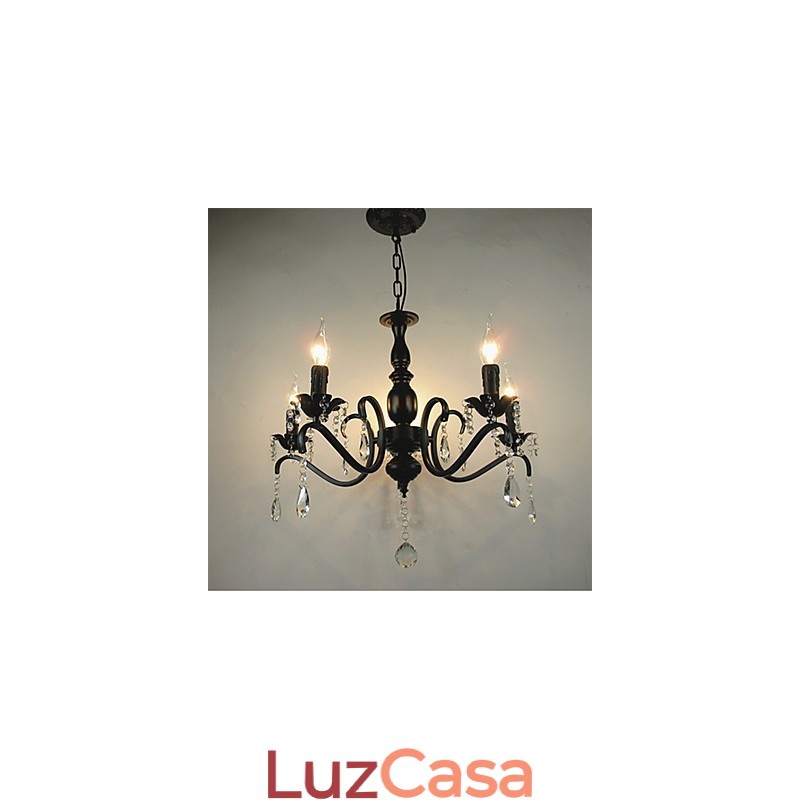 Novidade Iluminação Estilo Europeu Lâmpada de Ferro Forjado Originalidade Individualidade Decoração Lâmpada de Vela Lustre