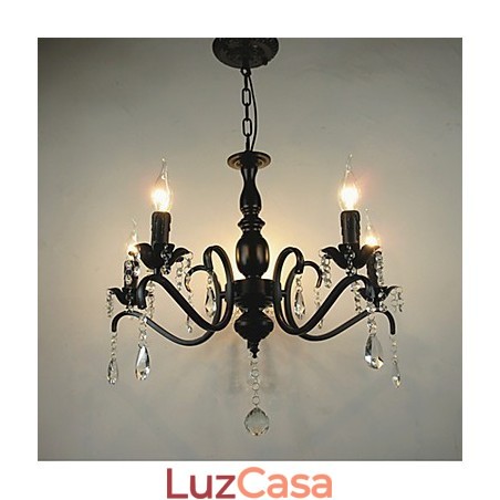 Novidade Iluminação Estilo Europeu Lâmpada de Ferro Forjado Originalidade Individualidade Decoração Lâmpada de Vela Lustre