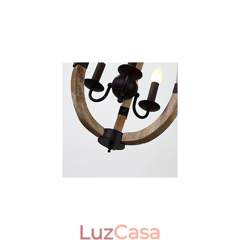 Três luzes vintage pintura característica mini estilo madeira bambu lustre lâmpada o pendente decorar lâmpada