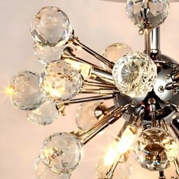 Lustre moderno contemporâneo de cristal estilo mini metal cromado montagem embutida