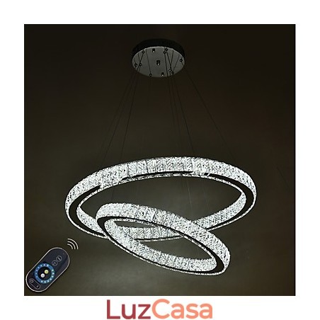 Lustre de cristal interno moderno, luminária pendente, luz de teto, lâmpada de iluminação regulável com controle remoto Lustre de cristal interno moderno, luminária pendente, luz de teto, lâmpada de iluminação regulável com controle remoto