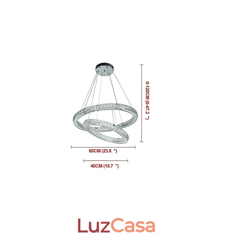 Lustre de cristal interno moderno, luminária pendente, luz de teto, lâmpada de iluminação regulável com controle remoto
