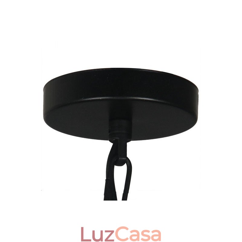 Luminária pendente de metal vintage com cúpula de vidro