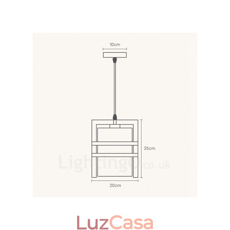 1 Luz de suspensão vintage retrô de madeira clara com sombra de tecido