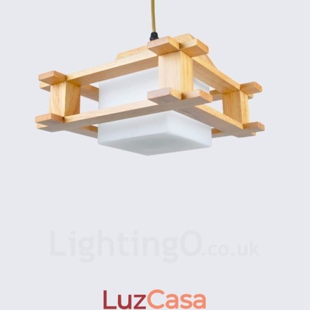 1 Luz de madeira moderna contemporânea estilo nórdico pendente com cúpula de vidro 1 Luz de madeira moderna contemporânea estilo nórdico pendente com cúpula de vidro