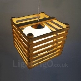 1 Luz de madeira moderna contemporânea estilo nórdico pendente com cúpula de vidro