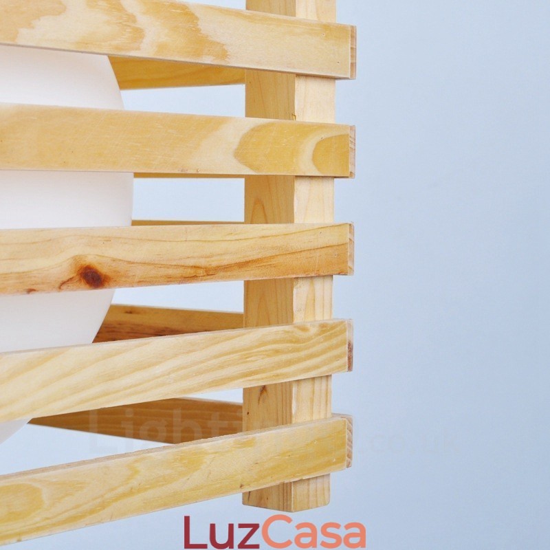 1 Luz de madeira moderna contemporânea estilo nórdico pendente com cúpula de vidro