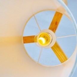 1 Luz de madeira moderna contemporânea estilo nórdico pendente com sombra de tecido