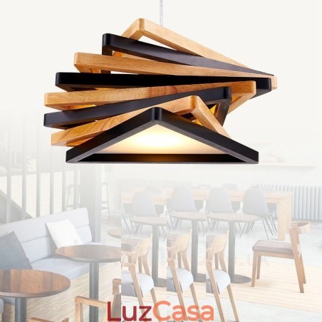 1 Luz de suspensão contemporânea moderna de madeira clara com cúpula de madeira 1 Luz de suspensão contemporânea moderna de madeira clara com cúpula de madeira