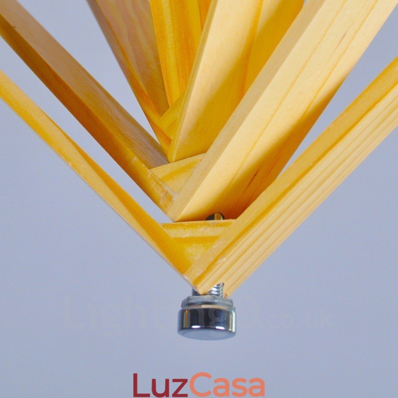 1 Luz de madeira moderna contemporânea estilo nórdico pendente com sombra de madeira