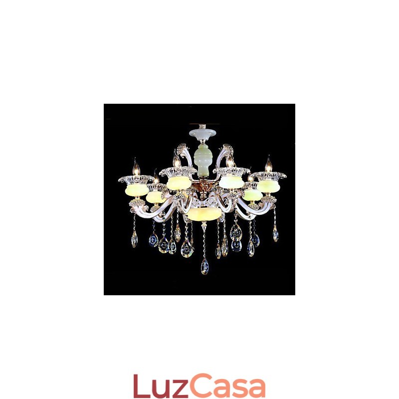 Pingente de cristal de jade de imitação de liga de zinco de alta qualidade estilo europeu